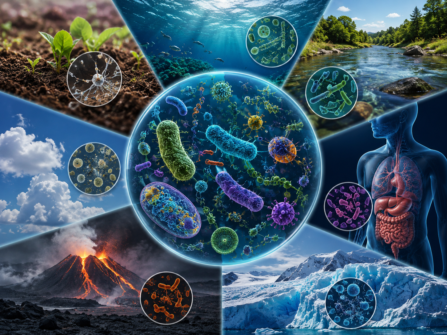 Microscopy image showing microorganisms