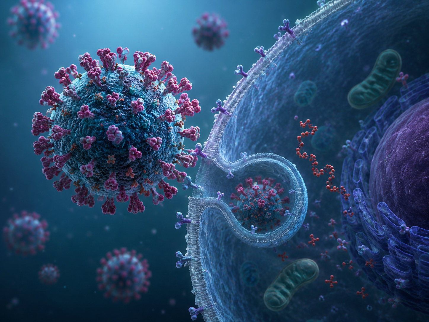Virus particles illustration